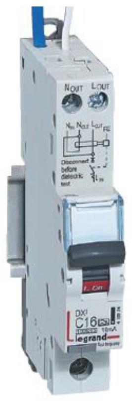 ДТЗ комбинирана DX3 1P 16A крива C 10mA тип A 10kA 1 мод. Legrand