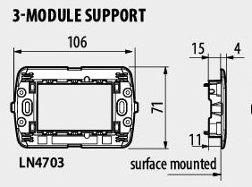 Носеща рамка 3 мод. LL Bticino