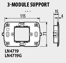 Носеща рамка 2 мод. за монтаж върху конзола 3 мод. LL Bticino