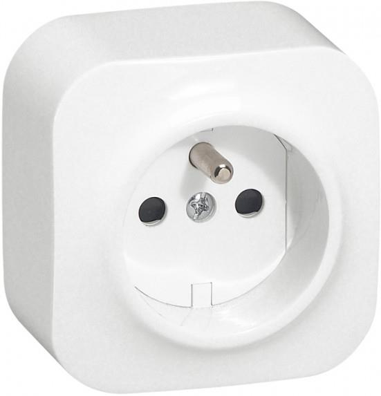 Контакт френски стандарт ЕДИНИЧЕН IP21 открит монтаж Forix Бял Legrand