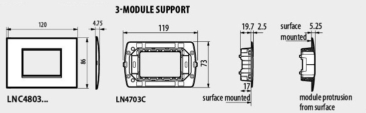 Рамка 3 мод. метална Street AIR LL Bticino 