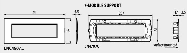 Рамка 7 мод. метална Pure white AIR LL Bticino