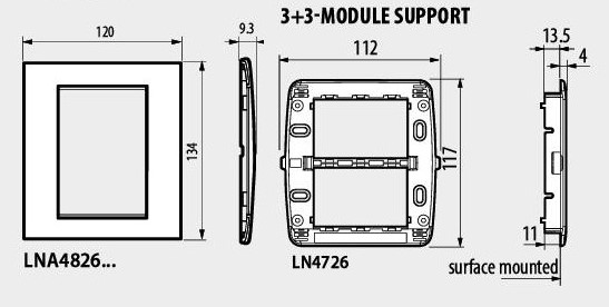 Рамка 3+3 мод. метална правоъгълна Avenue LL Bticino