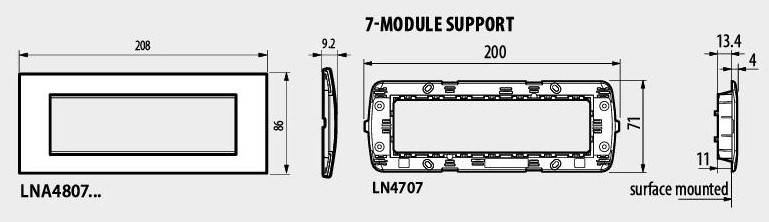 Рамка 7 мод. правоъгълна White LL Bticino