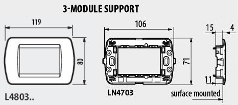 Рамка 3 мод. Light aluminium LL International Bticino 