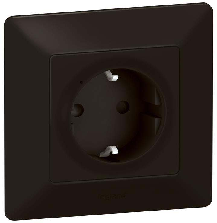 Контакт шуко 16A Smart Valena Life Черен с рамка Legrand с Netatmo