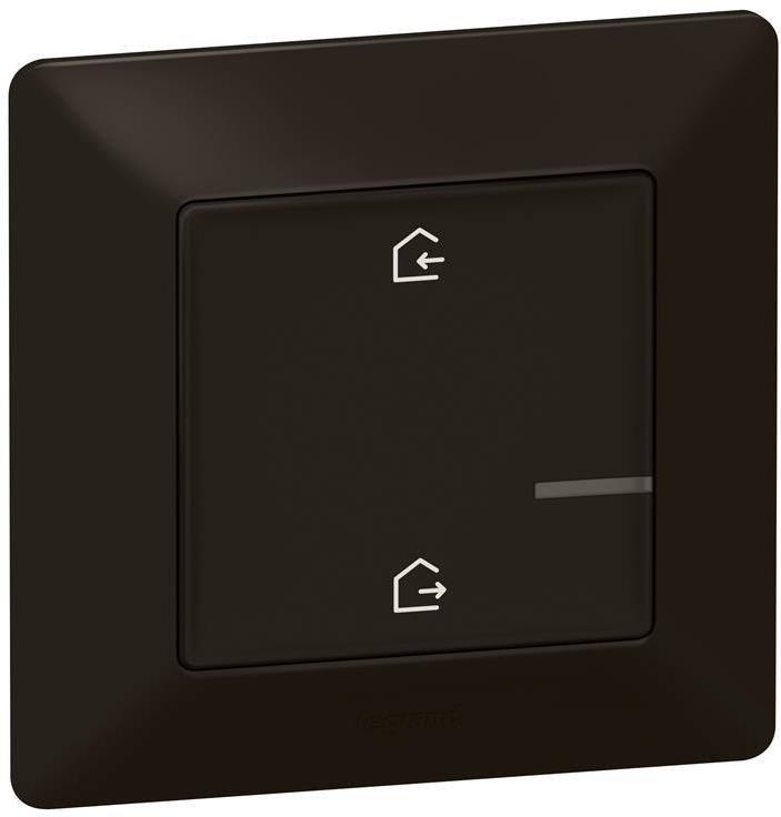 Сценариен ключ БЕЗжичен излизам/прибирам се Smart Valena Life Черен с рамка Legrand с Netatmo