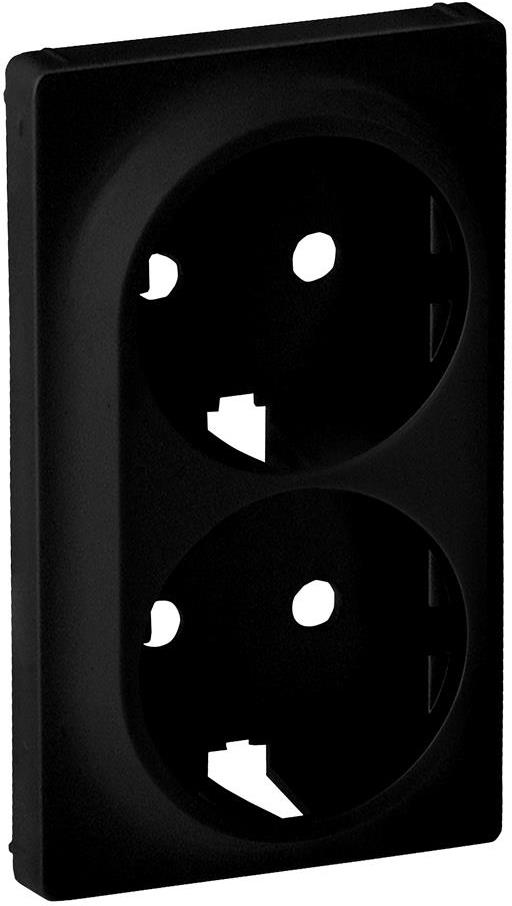 Лицев панел за двоен контакт шуко с детска защита цвят Черен Valena Life Legrand