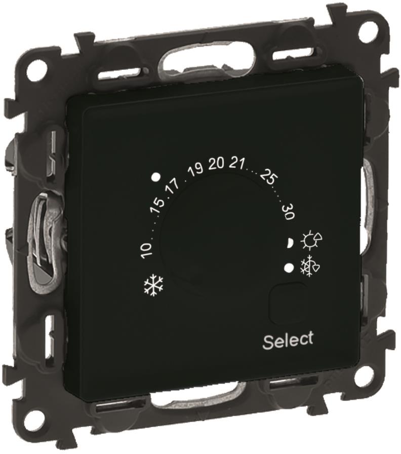 Термостат за отопление и охлаждане 10-30°C НО-НЗ цвят черен Valena Life Legrand