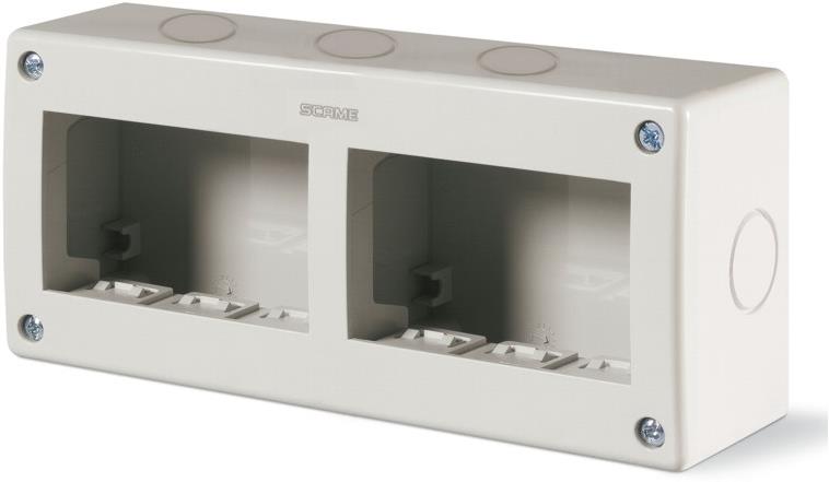 Конзола за открит монтаж IP40 3+3 мод. Unibox цвят СИВ Scame