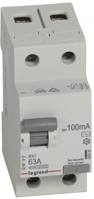 ДТЗ 2P 63A 100mА серия RX3 ID тип AC Legrand