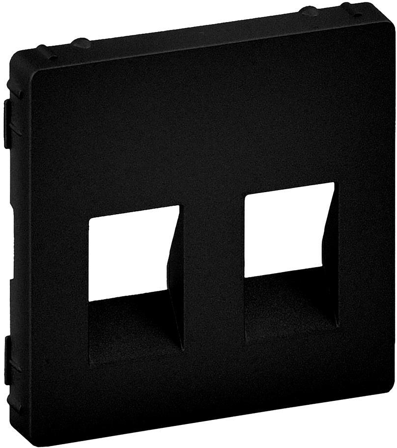 Лицев панел за двойна розетка за тонколони цвят Черен Valena Life Legrand