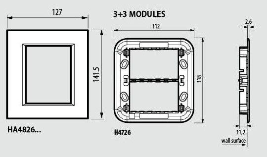 Рамка 3+3 мод. (на два реда) правоъгълна Brushed antracite Axolute Bticino /до изчерпване/