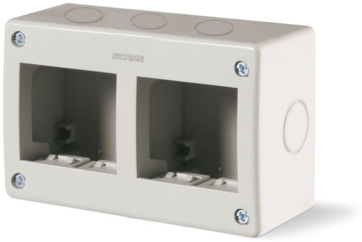 Конзола за открит монтаж IP40 2+2 мод. Unibox цвят СИВ Scame