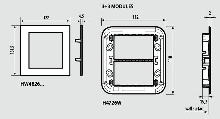 Рамка 3+3 мод. (на два реда) Brushed titanium AIR Axolute Bticino /до изчерпване/