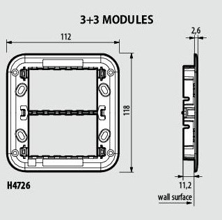 Носеща рамка 3+3 мод. (на два реда) Axolute Bticino