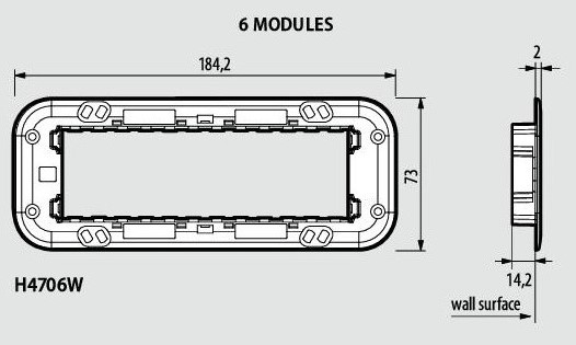 Носеща рамка 6 мод. AIR Axolute Bticino