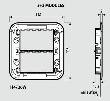 Носеща рамка 3+3 мод. (на два реда) AIR Axolute Bticino