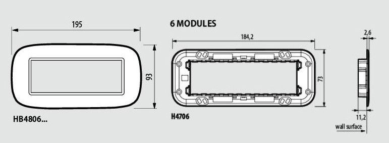 Рамка 6 мод. овална White monochrom Axolute Bticino /до изчерпване/
