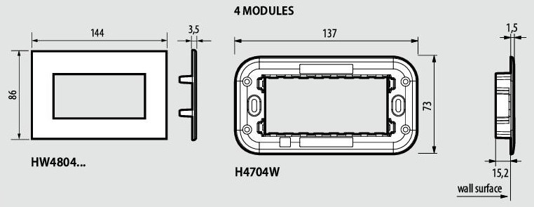 Рамка 4 мод. Tech AIR Axolute Bticino