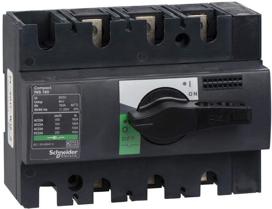 Товаров прекъсвач INS160 3P 160A, за DIN монтаж, с ръкохватка SE