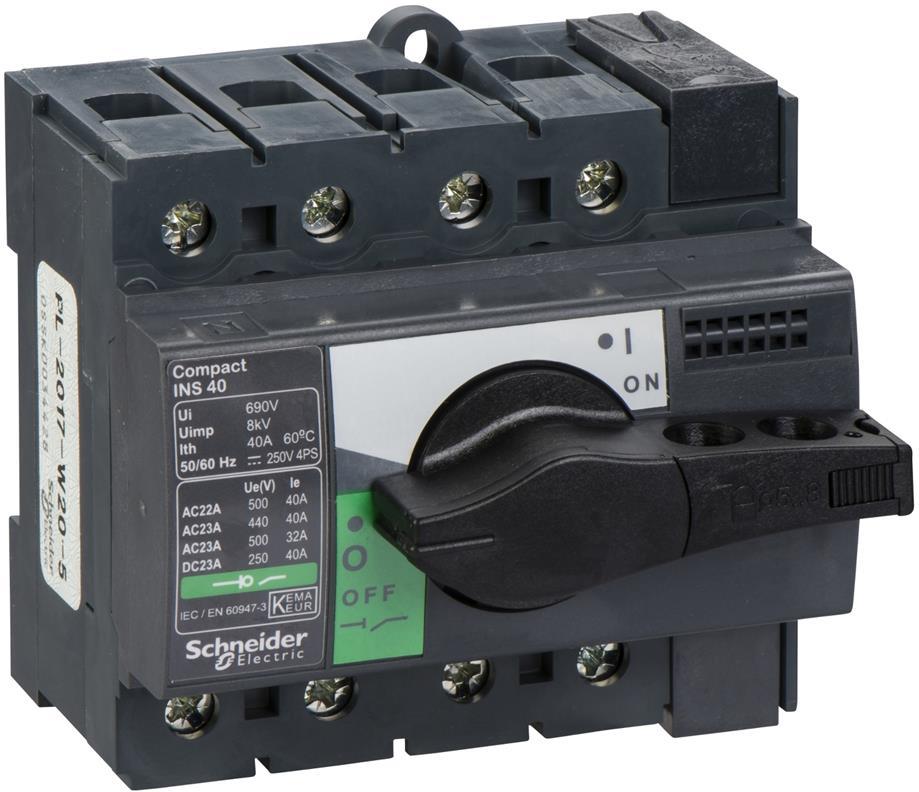 Товаров прекъсвач INS40 4P 40A, за DIN монтаж, с ръкохватка SE