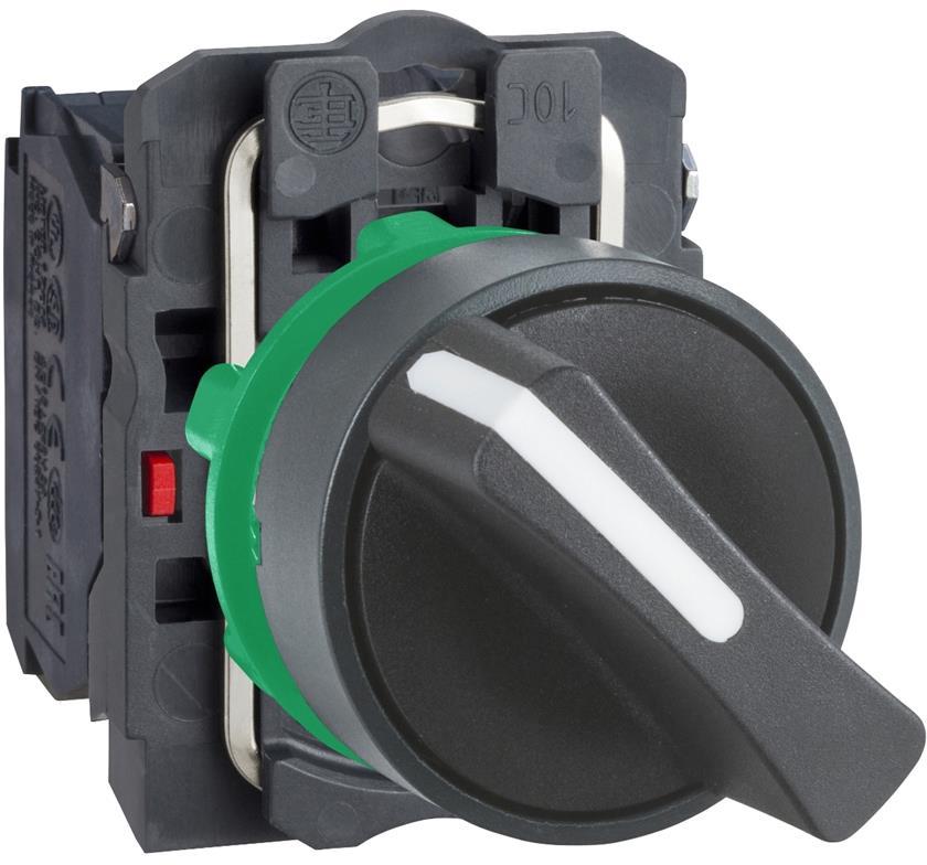 Превключвател черен 1-2 1NO-1NC Ø22mm XB5 SE