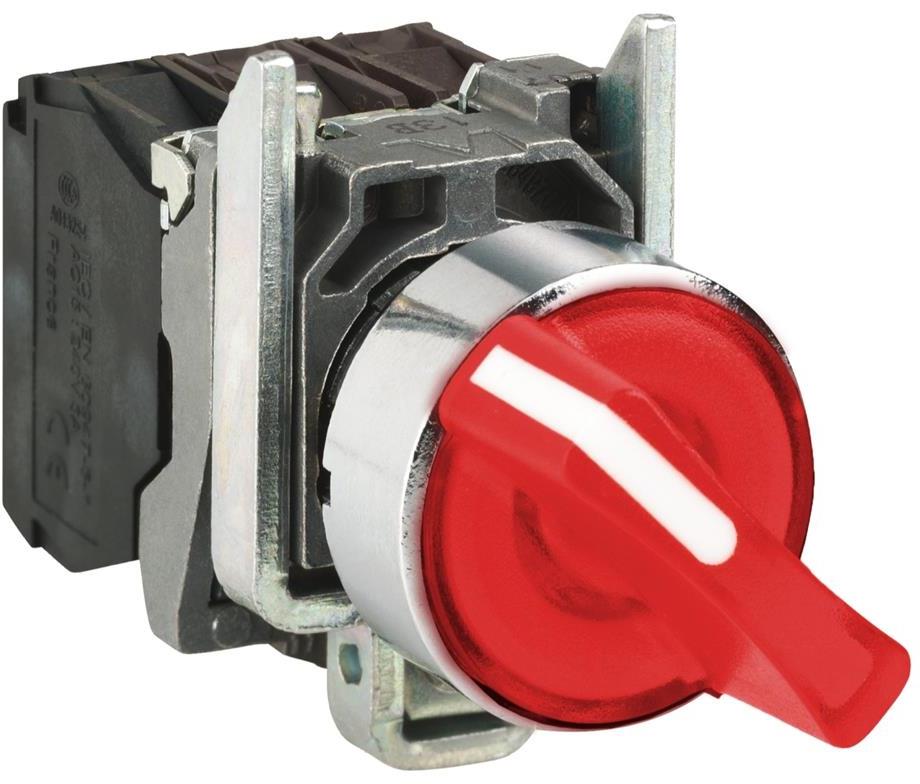 Превключвател червен 1-2 1NO-1NC светещ 230...240Vac Ø22mm XB4 SE