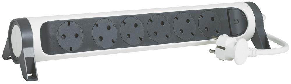 Разклонител БЯЛ 6x2P+E с кабел 1.5 метра / 3x1.5мм2 Premium NEW Legrand