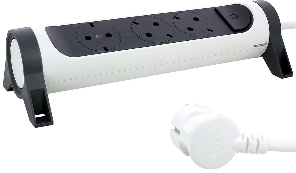 Разклонител БЯЛ 3x2P+E с кабел 1.5 метра / 3x1.5мм2 Premium NEW Legrand