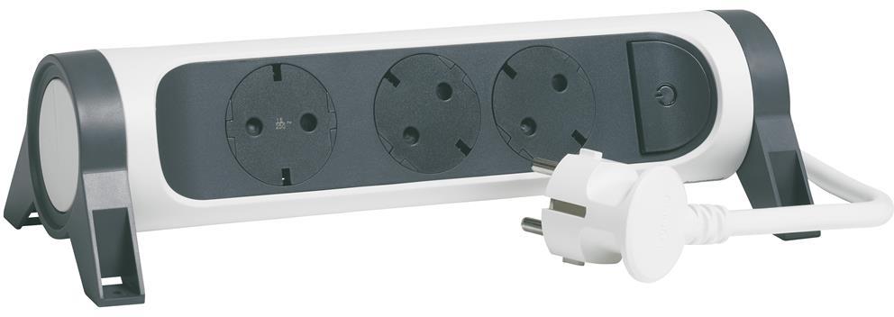 Разклонител БЯЛ 3x2P+E с кабел 1.5 метра / 3x1.5мм2 Premium NEW Legrand