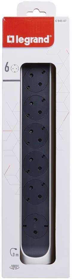 Разклонител БЯЛ 6x2P+E без кабел Premium NEW Legrand