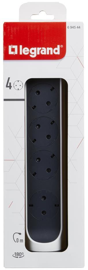 Разклонител БЯЛ 4x2P+E без кабел Premium NEW Legrand