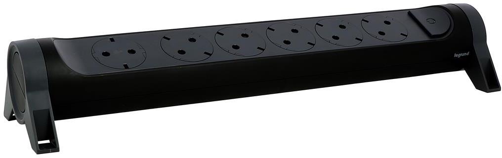 Разклонител ЧЕРЕН 6x2P+E без кабел Premium NEW Legrand