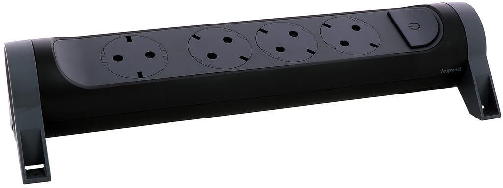 Разклонител ЧЕРЕН 4x2P+E без кабел Premium NEW Legrand