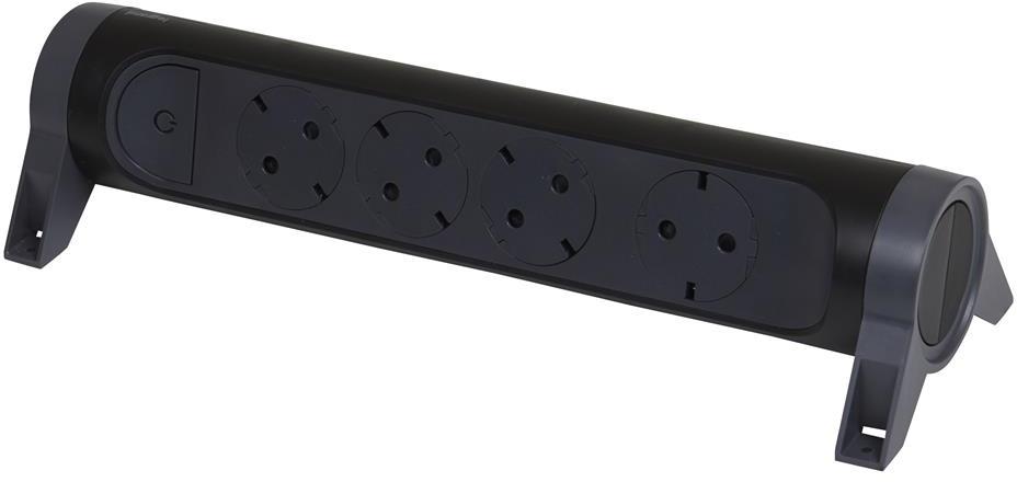 Разклонител ЧЕРЕН 4x2P+E без кабел Premium NEW Legrand