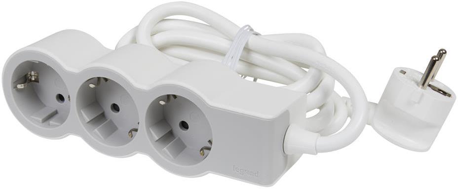 Разклонител БЯЛ 3x2P+E с кабел 5 метра / 3x1.5мм2 Standard NEW Legrand