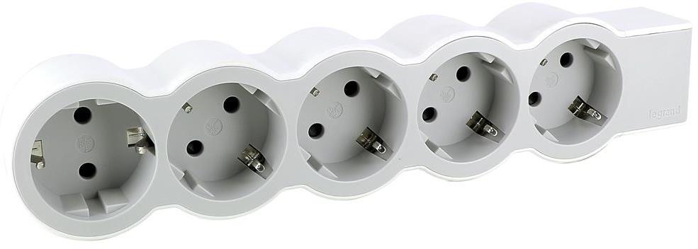 Разклонител БЯЛ 5x2P+E без кабел Standard NEW Legrand