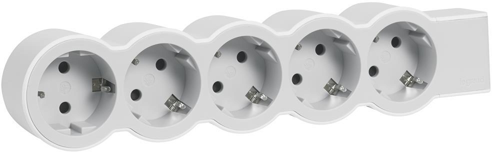 Разклонител БЯЛ 5x2P+E без кабел Standard NEW Legrand