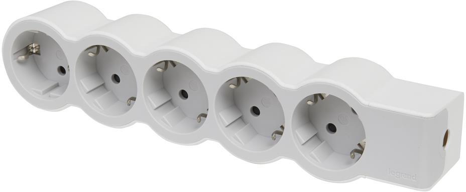 Разклонител БЯЛ 5x2P+E без кабел Standard NEW Legrand