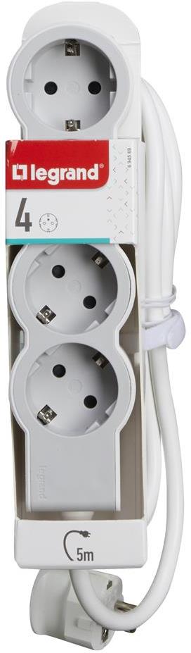 Разклонител БЯЛ 4x2P+E с кабел 5 метра / 3x1.5мм2 Standard NEW Legrand