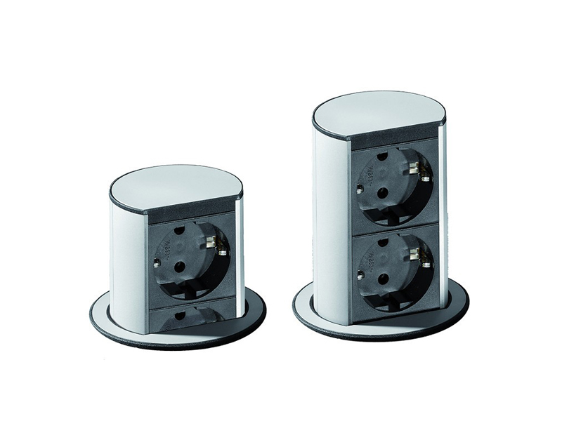 Модул ELEVATOR с 2х Шуко, с кабел 2м, цвят Инокс, Bachmann