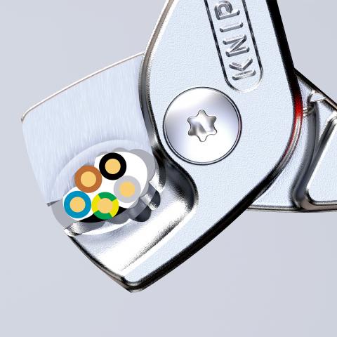 Ножици за рязане на кабел до 50мм2 StepCut, хромирани, VDE 1000V жълто-червена ръкохватка 160мм, Knipex