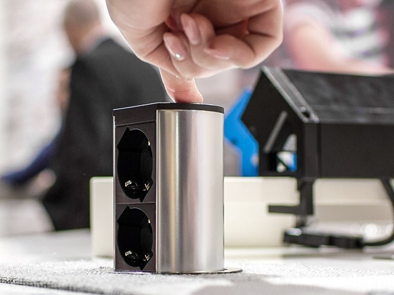 Модул ELEVATOR с 2х Шуко, с кабел 2м, цвят Инокс, Bachmann