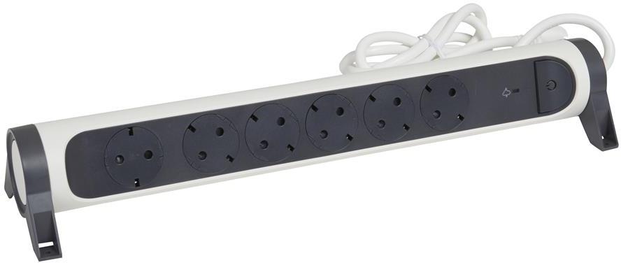 Разклонител БЯЛ 6x2P+E с кабел 1.5 метра с гръмозащита Premium NEW Legrand