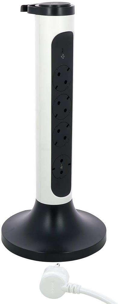 Колона бяла 4x2P+E с кабел 2 метра с гръмозащита Corner NEW Legrand