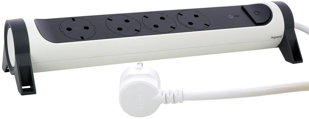 Разклонител БЯЛ 4x2P+E с кабел 1.5 метра с гръмозащита Premium NEW Legrand