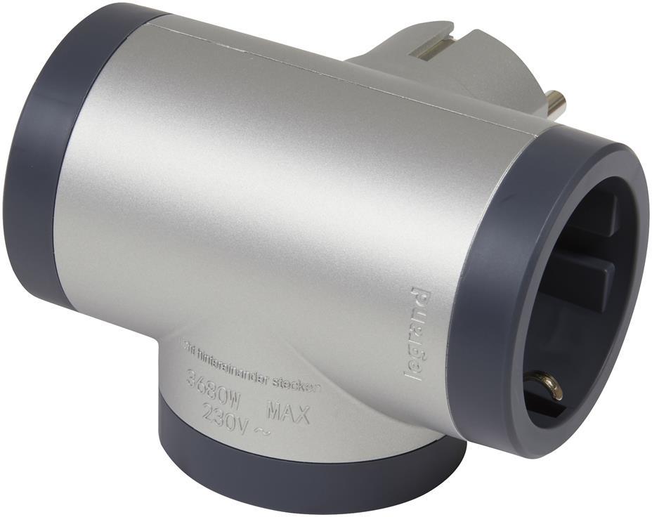 Адаптер за контакт 3х Шуко Т-образен алуминий NEW Legrand