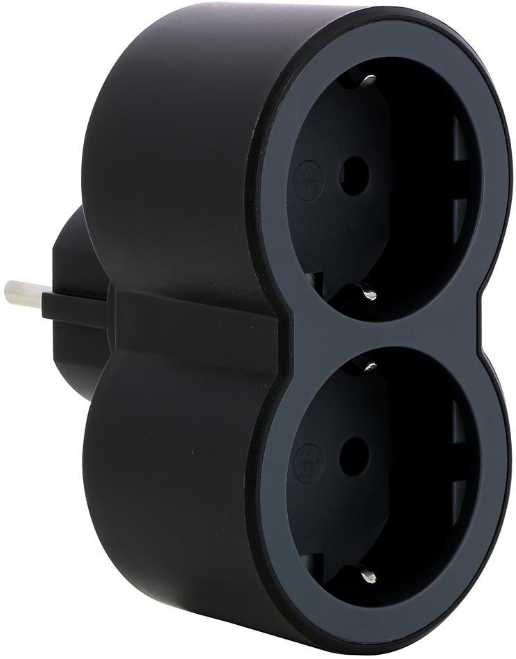 Адаптер за контакт 2х Шуко черен NEW Legrand