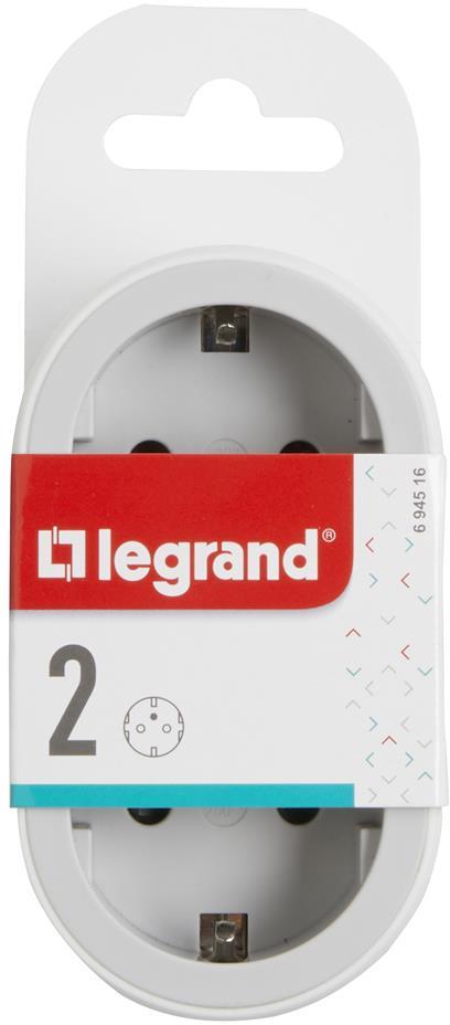 Адаптер за контакт 2х Шуко бял NEW Legrand